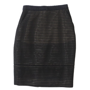 Chanel Nylon Silk Tight Skirt Black 34