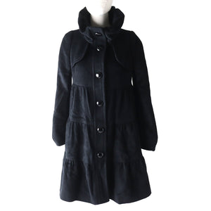 Burberry BLUE LABEL coat Outer material: 50% wool, Outer material: 30% rayon, Outer material: 20% angora, Lining (body): Cupra polyester Lining (sleeve): Polyester black Women 38