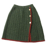 Gucci skirt 713317 Outer fabric: 69% wool, Outer fabric: 15% cotton, Outer fabric: 11% rayon, Outer fabric: 5% nylon, Trimming 1: 100% wool, Trimming 2: 65% wool, 15% cotton, 12% rayon, 7% nylon, 1% polyurethane Green red Women S