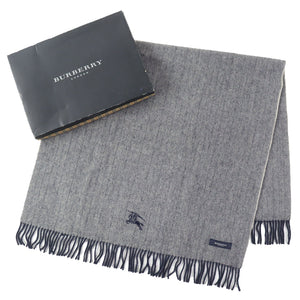 Burberry LONDON Scarf Main: 100% wool Gray navy unisex(Unisex)
