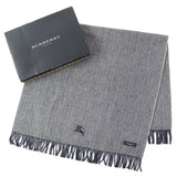 Burberry LONDON Scarf Main: 100% wool Gray navy unisex(Unisex)