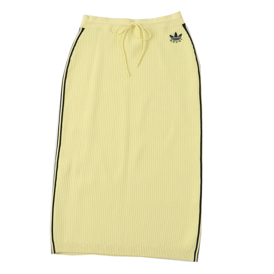 Gucci Long skirt 697710 Outer material: 54% rayon, Outer material: 27% polyester, Outer material: 2% polyurethane, Part: 100% polyester Yellow black Women L (175/74Y)