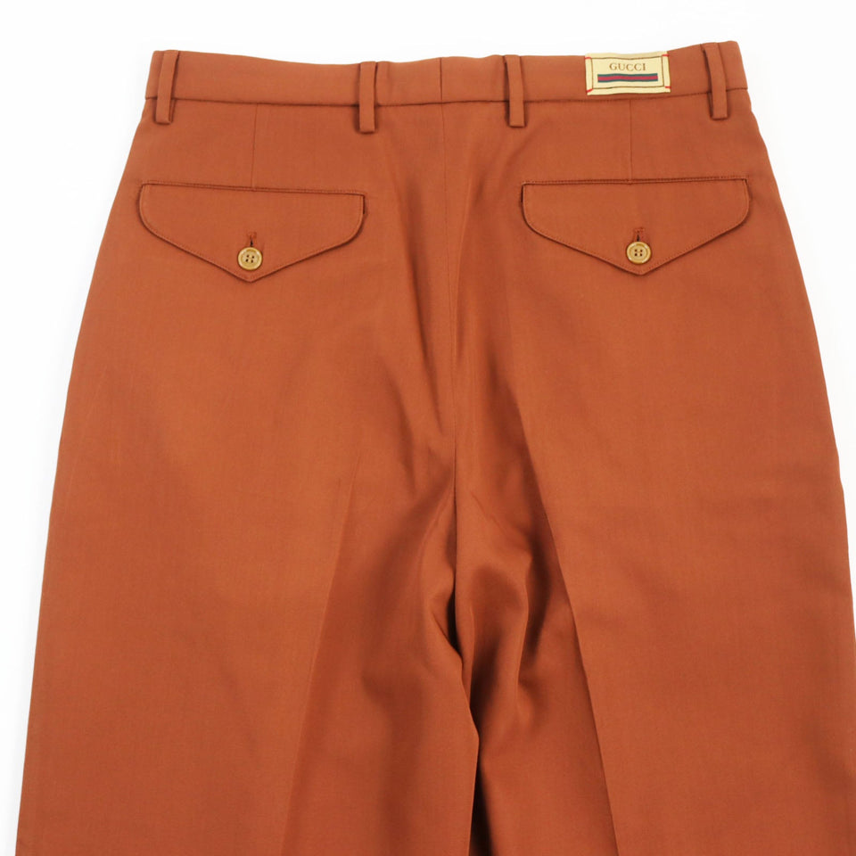 Gucci slacks 690474 Main: 100% wool, part: 84% polyester, part: 16% metal fiber Brown Gucci label trousers mens 44