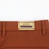 Gucci slacks 690474 Main: 100% wool, part: 84% polyester, part: 16% metal fiber Brown Gucci label trousers mens 44