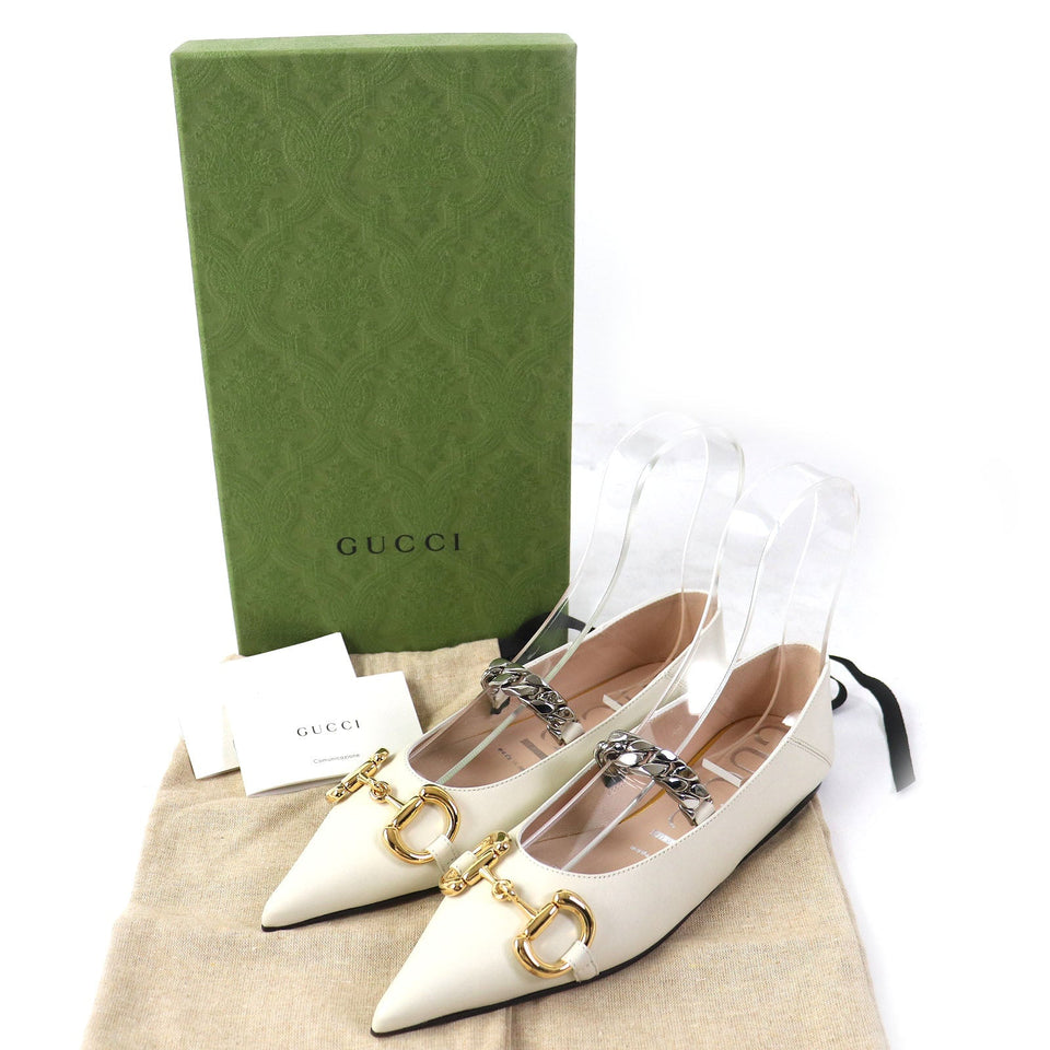 Gucci pumps 621161 Main: Leather Ivory Women 35 1/2