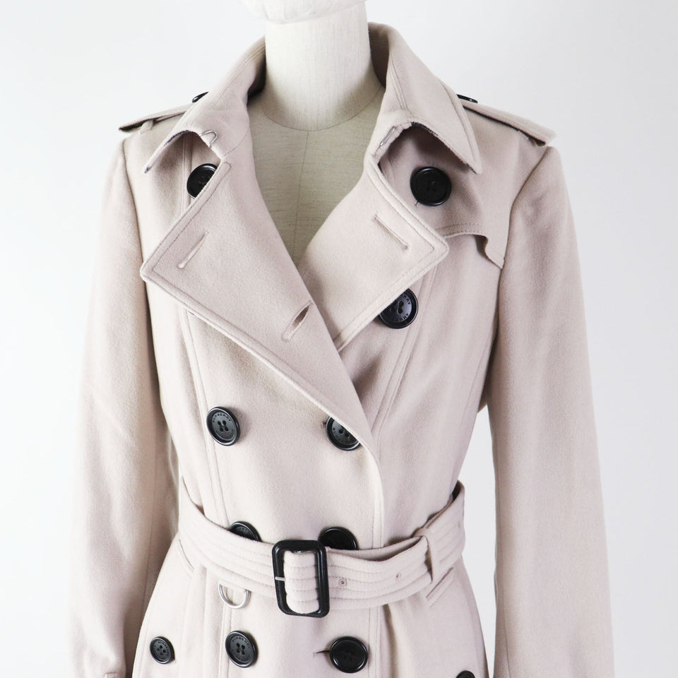 Burberry trench coat Outer: 100% cashmere, Lining: 100% cupra, Part: 100% wool, Sleeve lining: 100% viscose Light pink beige SANDRINGHAM Sandringham Women 44