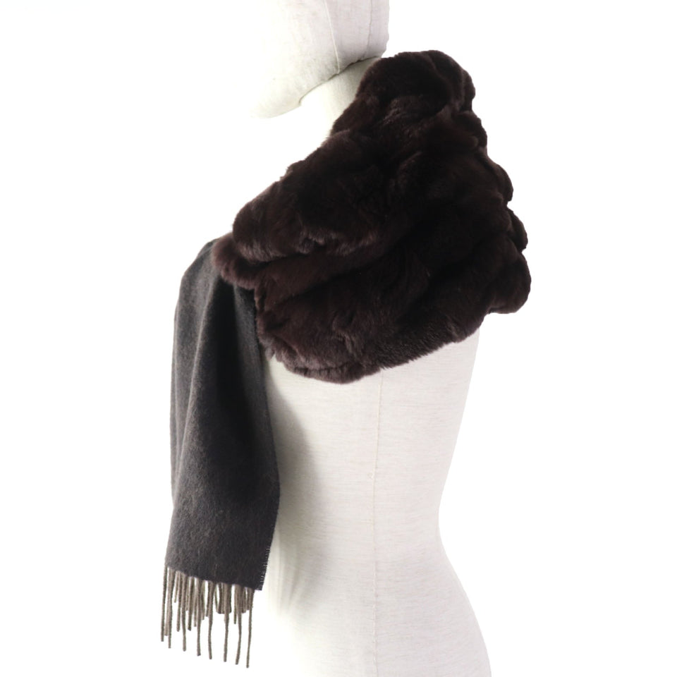 Gucci Stall Main: 100% cashmere, Fur: 100% lapin Brown Women