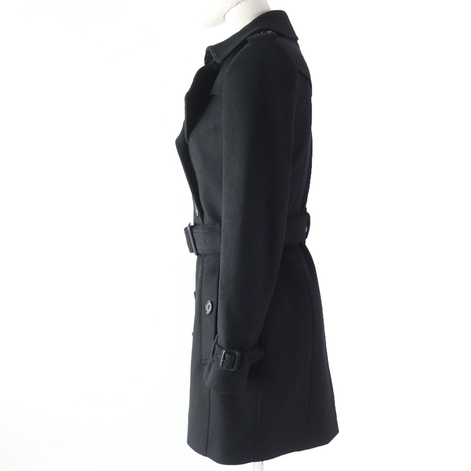 Burberry trench coat Main: 80% wool, Main: 20% cashmere, Lining: 50% acetate, Lining: 50% viscose (rayon), Sleeve lining: 60% acetate, : 40% cupra black Women 34