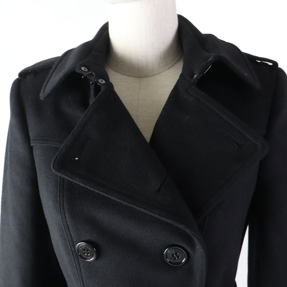Burberry trench coat Main: 80% wool, Main: 20% cashmere, Lining: 50% acetate, Lining: 50% viscose (rayon), Sleeve lining: 60% acetate, : 40% cupra black Women 34