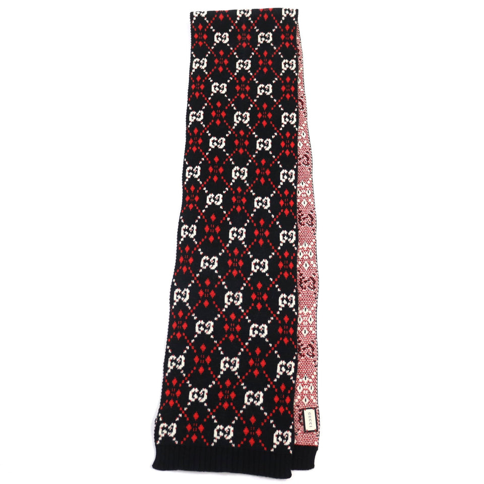 Gucci Scarf Main: 64% cotton, Main: 36% wool Black type mens