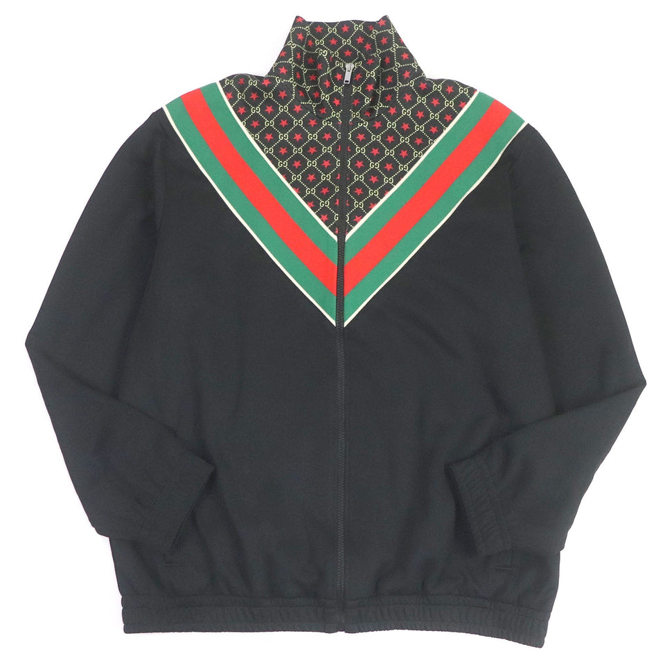 Gucci Track jacket 575734 Outer: 55% polyester, Outer: 45% cotton, Lining: 100% polyester, Part: 100% nylon black mens M