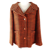 Gucci coat Outer: 90% wool, Outer: 10% nylon, Lining: 100% silk Orange black 674323 Women 42