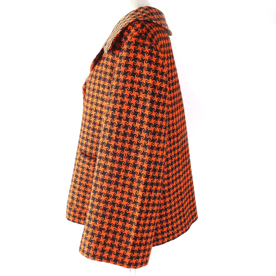Gucci coat Outer: 90% wool, Outer: 10% nylon, Lining: 100% silk Orange black 674323 Women 42