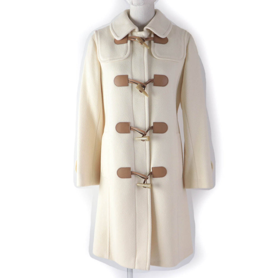 Burberry LONDON coat FN072-950-02 Main: 90% wool, Main: 10% nylon, Part: leather, Lining: cupra Ivory Women 38
