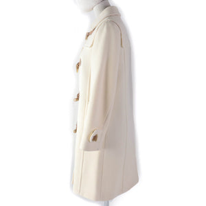 Burberry LONDON coat FN072-950-02 Main: 90% wool, Main: 10% nylon, Part: leather, Lining: cupra Ivory Women 38