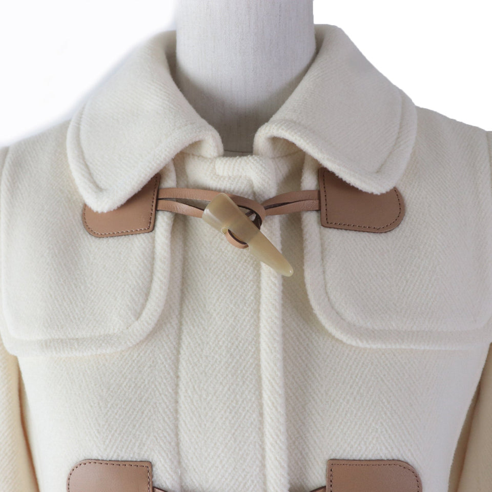 Burberry LONDON coat FN072-950-02 Main: 90% wool, Main: 10% nylon, Part: leather, Lining: cupra Ivory Women 38