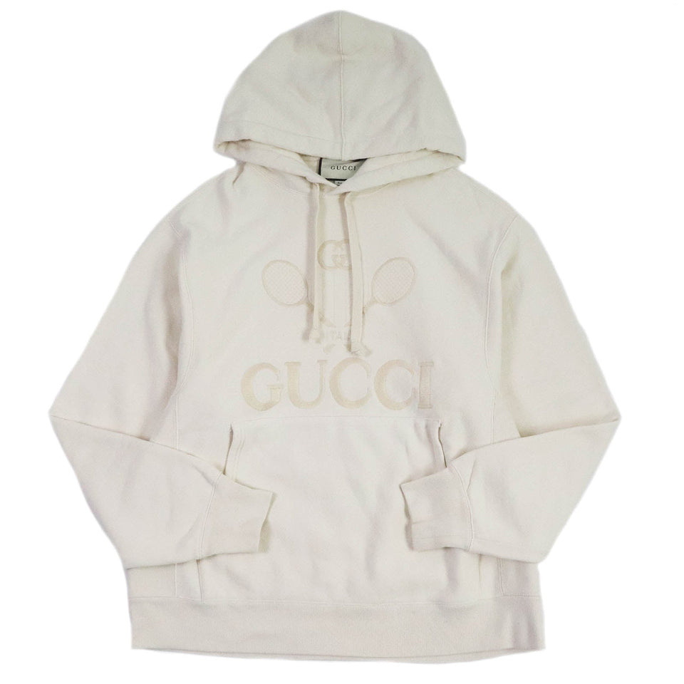 Gucci Hoodie 560502 Main: 100% cotton, Part: 100% polyester Ivory TENNIS mens S