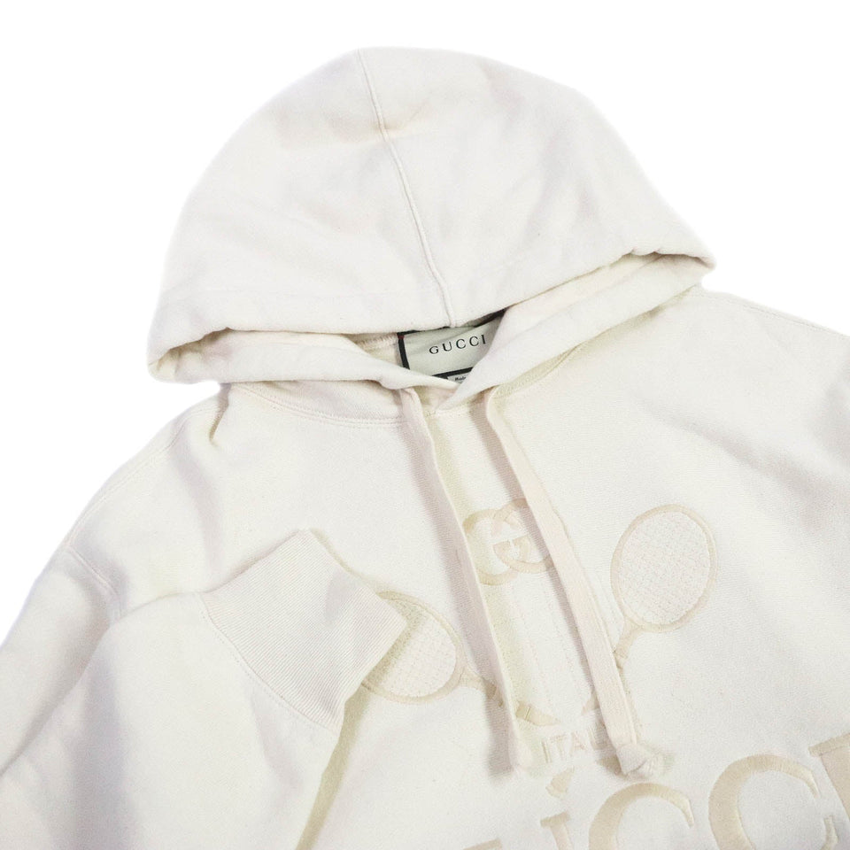 Gucci Hoodie 560502 Main: 100% cotton, Part: 100% polyester Ivory TENNIS mens S
