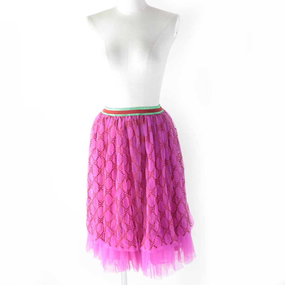 Gucci skirt 552866 Outer material: nylon 100% pink Women 12