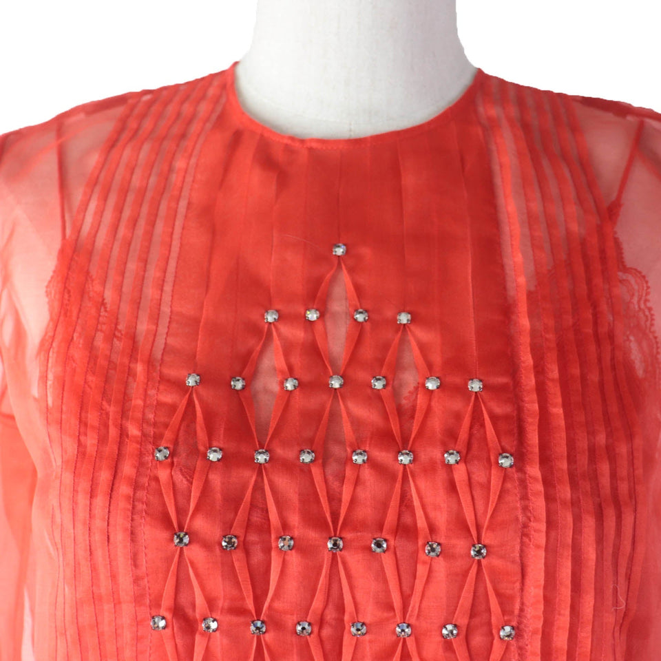 Gucci tops 633322 Main: 100% silk, Part: metal, Lining: 73% acetate, Lining: 27% silk, Part: 100% nylon Red Women 36