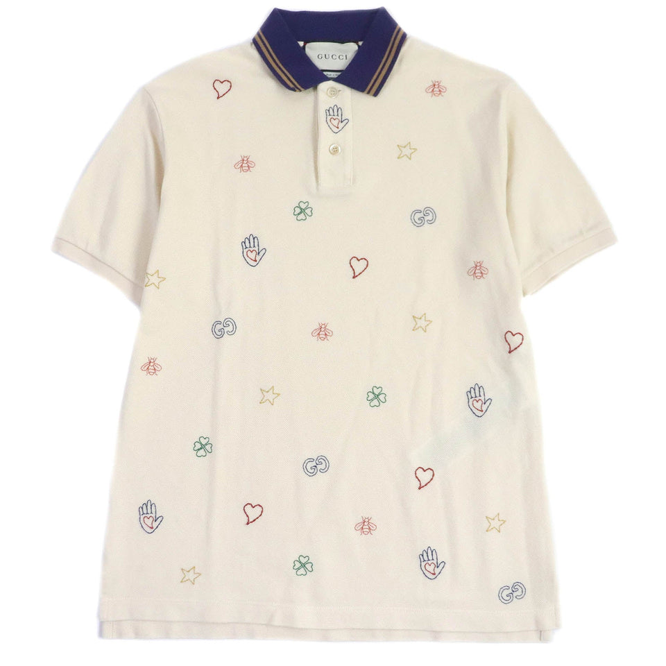 Gucci Short sleeve polo shirt 625320 Main: 97% cotton, Main: 3% polyurethane, Part: 100% cotton, Part: 100% polyester light beige mens XS