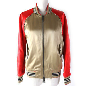 Burberry Blouson 8008762 Rayon Red Beige type 36