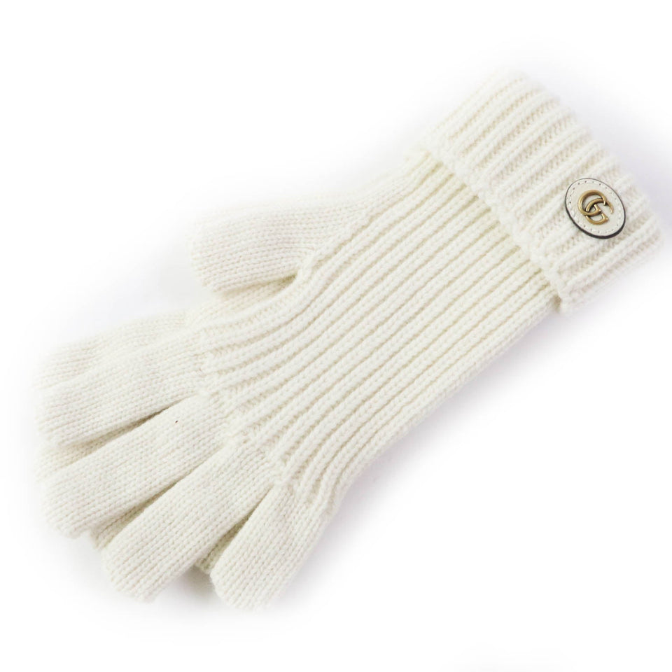 Gucci gloves 788503 Main: 85% wool, Main: 15% cashmere, Part: leather Ivory Women M