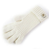 Gucci gloves 788503 Main: 85% wool, Main: 15% cashmere, Part: leather Ivory Women M