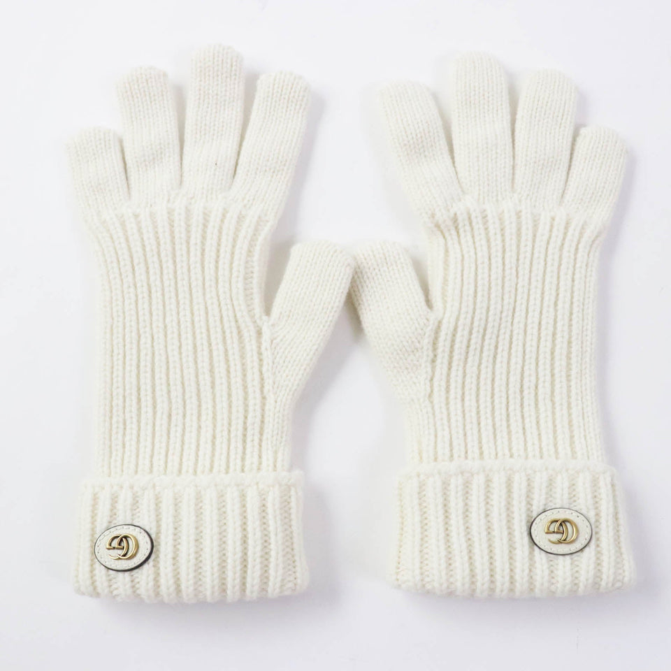 Gucci gloves 788503 Main: 85% wool, Main: 15% cashmere, Part: leather Ivory Women M