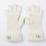 Gucci gloves 788503 Main: 85% wool, Main: 15% cashmere, Part: leather Ivory Women M