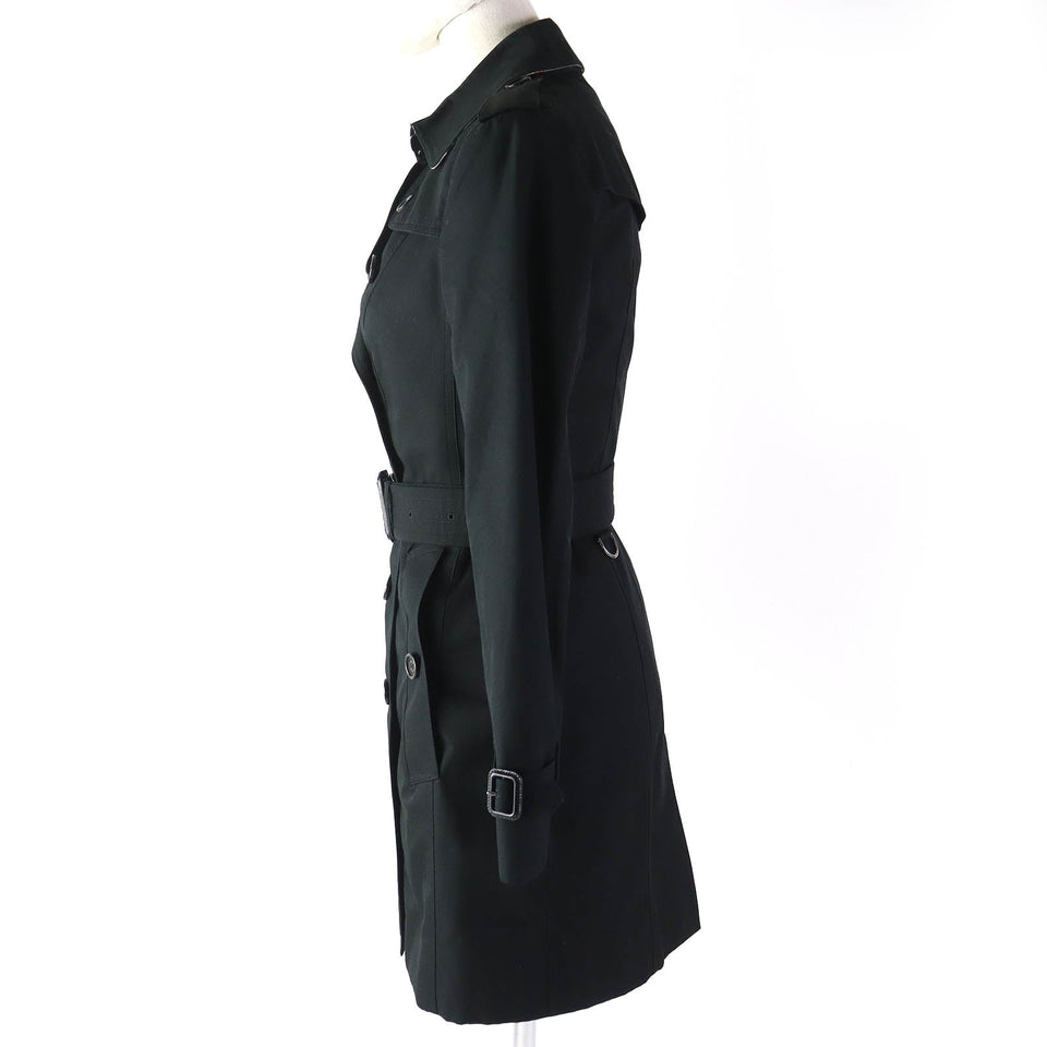 Burberry trench coat Outer: 100% cotton, Sleeve lining: 100% viscose (rayon), Liner: 55% cashmere, Liner: 45% wool black Women 36