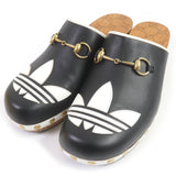 Gucci Sandals 702252 Main: Leather, Wood black Clogs GGPattern sole Gucci x Adidas collaboration logo sandals mens 9