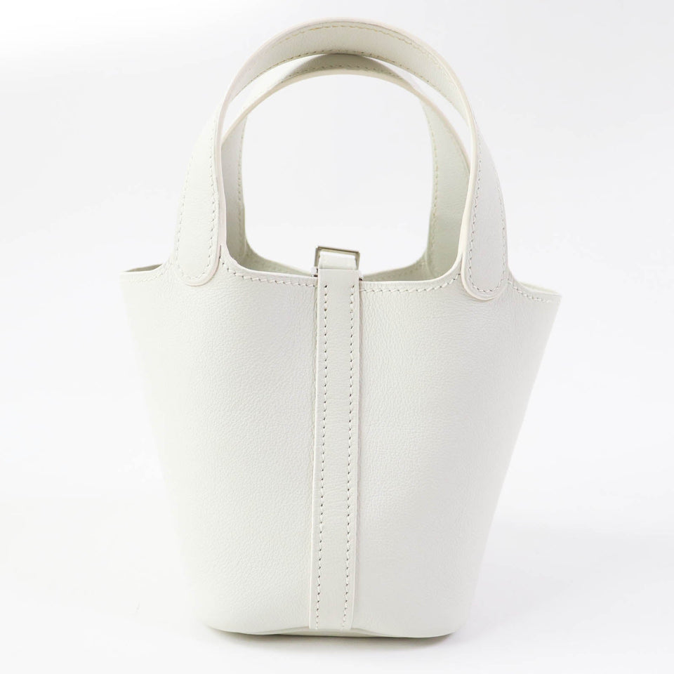 Hermes Handbag Swift, Palladium Metal white picotanlock micro Women