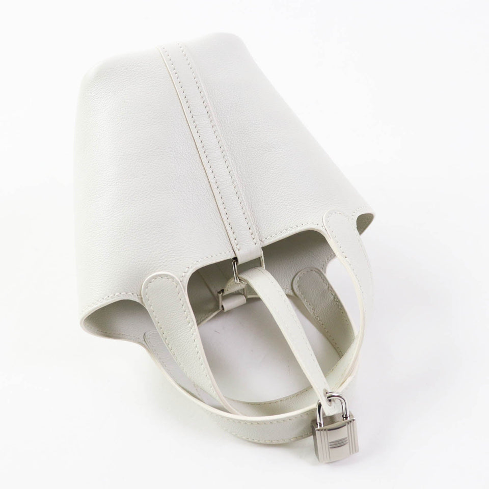 Hermes Handbag Swift, Palladium Metal white picotanlock micro Women
