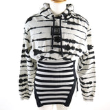 Burberry Hoodie 4563724 Outer material: 100% cotton, Outer material: 77% polyester, Outer material: 15% polyamide (nylon), Outer material: 8% elastane (polyurethane) White black Watercolour Print Reconstructed Hoodie mens XS