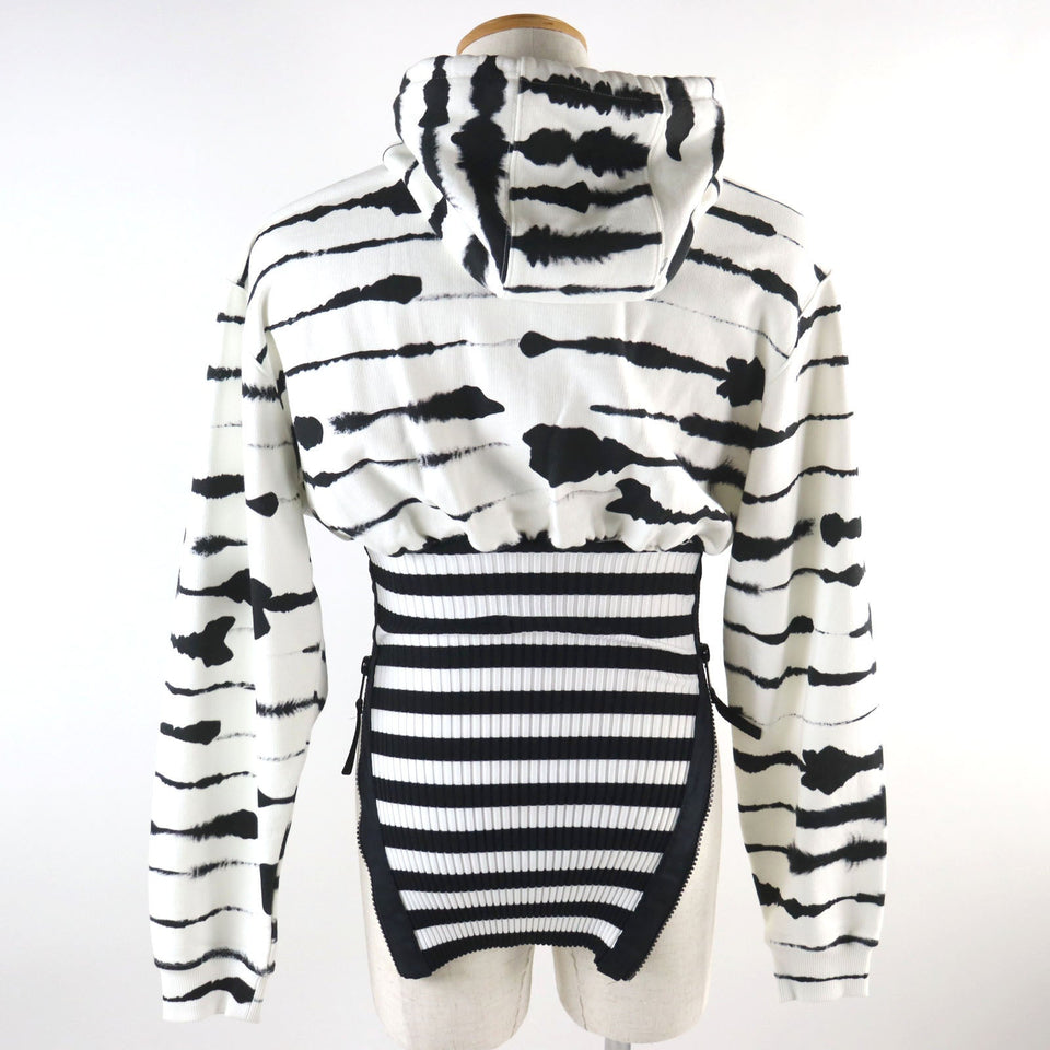 Burberry Hoodie 4563724 Outer material: 100% cotton, Outer material: 77% polyester, Outer material: 15% polyamide (nylon), Outer material: 8% elastane (polyurethane) White black Watercolour Print Reconstructed Hoodie mens XS