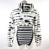 Burberry Hoodie 4563724 Outer material: 100% cotton, Outer material: 77% polyester, Outer material: 15% polyamide (nylon), Outer material: 8% elastane (polyurethane) White black Watercolour Print Reconstructed Hoodie mens XS