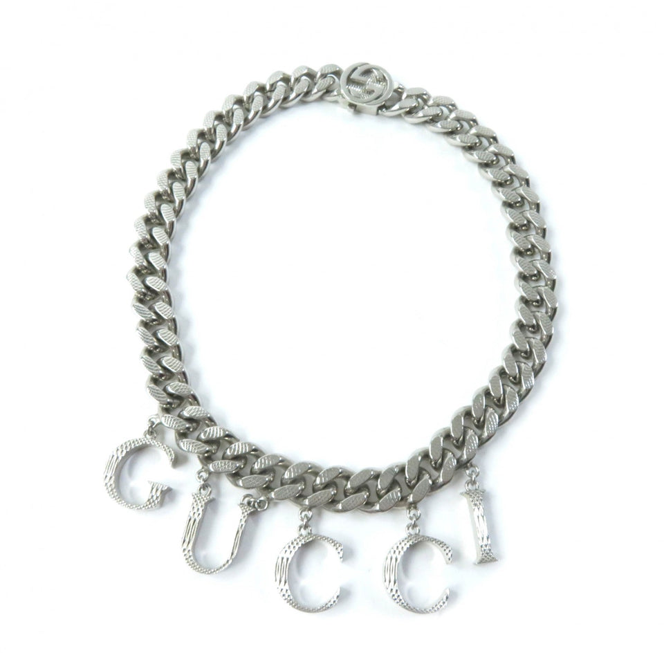 Gucci Necklace 675769 Gold Plated Silver Interlocking Necklace