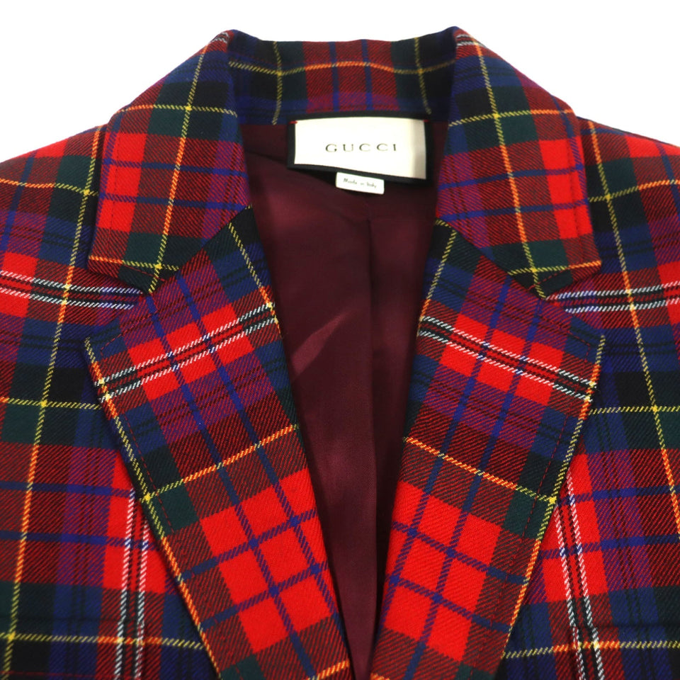 Gucci Chester coat 474374 Outer: 100% wool, Lining: 63% cupra, Lining: 37% silk, Embroidery 1: 100% cotton, Embroidery 2: 100% polyester Red mens 46