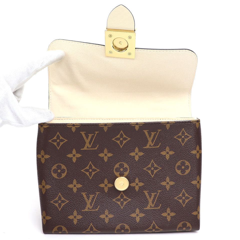 Louis Vuitton Locky BB Monogram Creme Shoulder Bag Leather