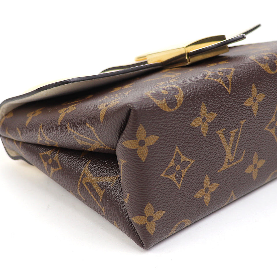Louis Vuitton Locky BB Monogram Creme Shoulder Bag Leather