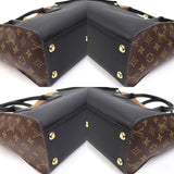Louis Vuitton On My Side MM Noir Brown Monogram Canvas Leather 2way
