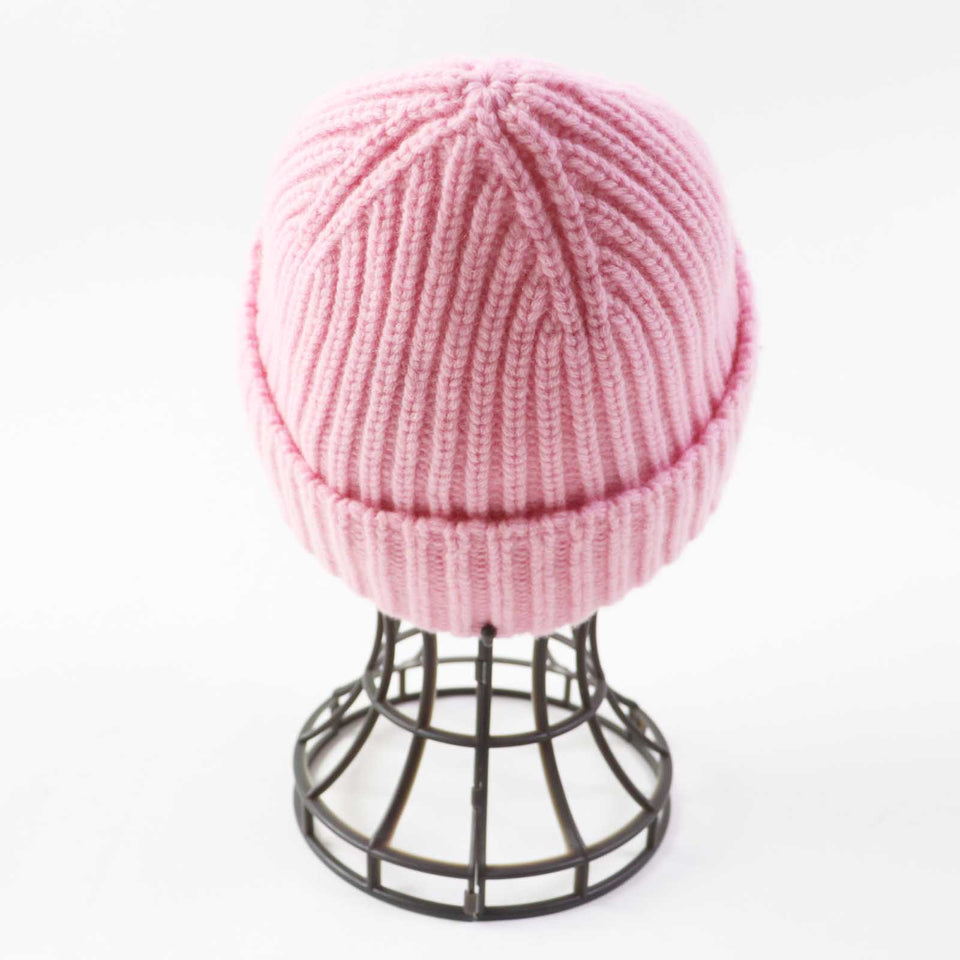 Gucci Knit cap 764594 Main: 85% wool, Main: 15% cashmere, Part: Lamb leather pink Women M 57 21cm