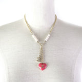 Chanel Heart Pearl Rhinestone Choker Necklace