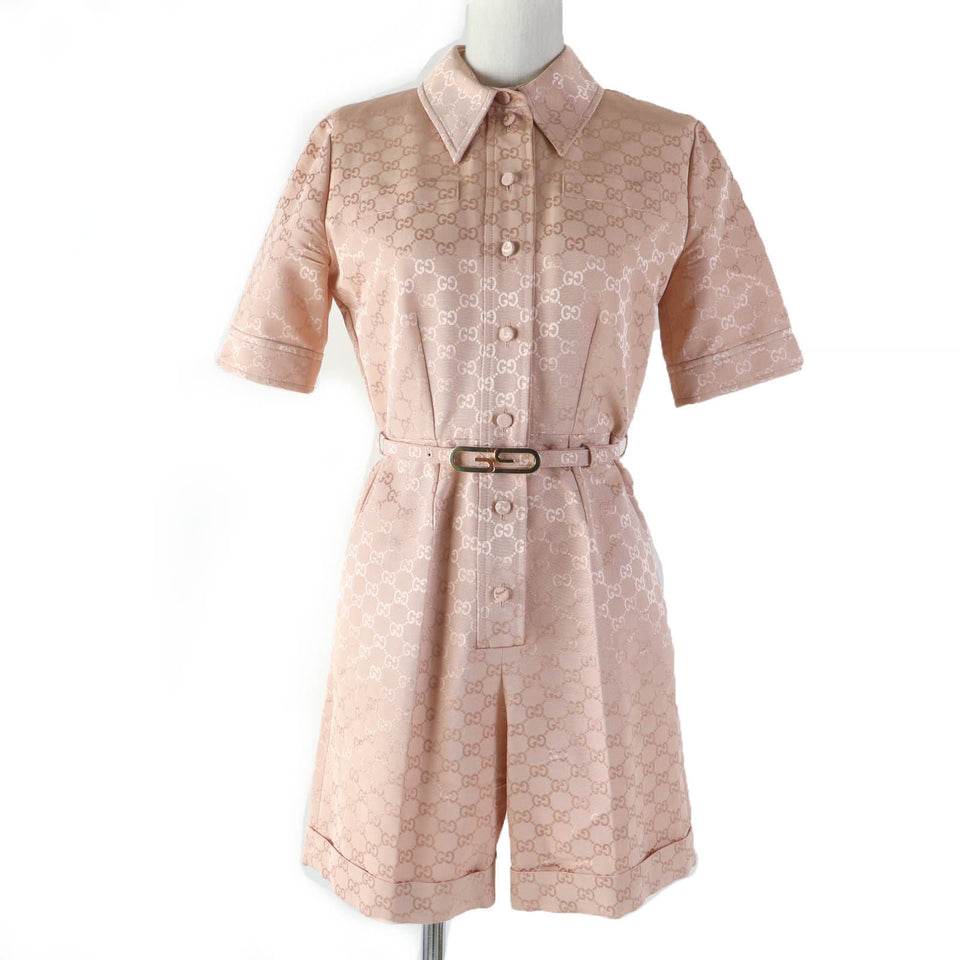 Gucci Tsunagi 691496 Main: 59% cotton, Main: 41% rayon, Lining: 76% acetate, Lining: 24% silk, Part: leather pink Women 36
