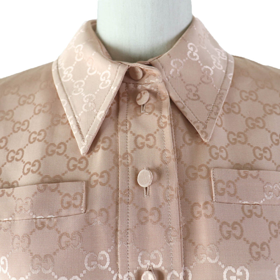 Gucci Tsunagi 691496 Main: 59% cotton, Main: 41% rayon, Lining: 76% acetate, Lining: 24% silk, Part: leather pink Women 36