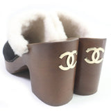 Chanel Suede Leather Sandals Black 36C