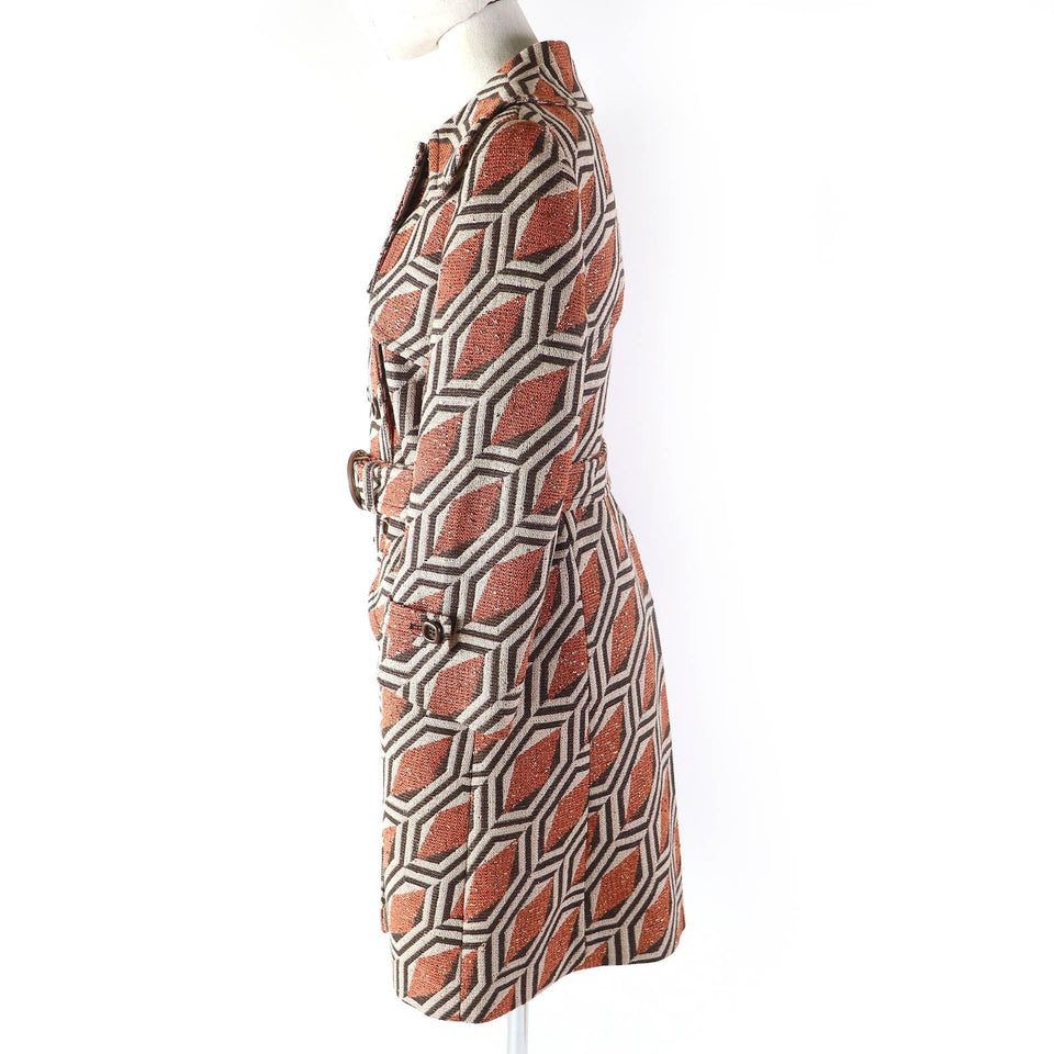 Gucci coat 643299 ZAF5E Outer material: 63% cotton, 14% nylon, 14% rayon, 9% polyester, 100% rayon Orange brown beige Women 38
