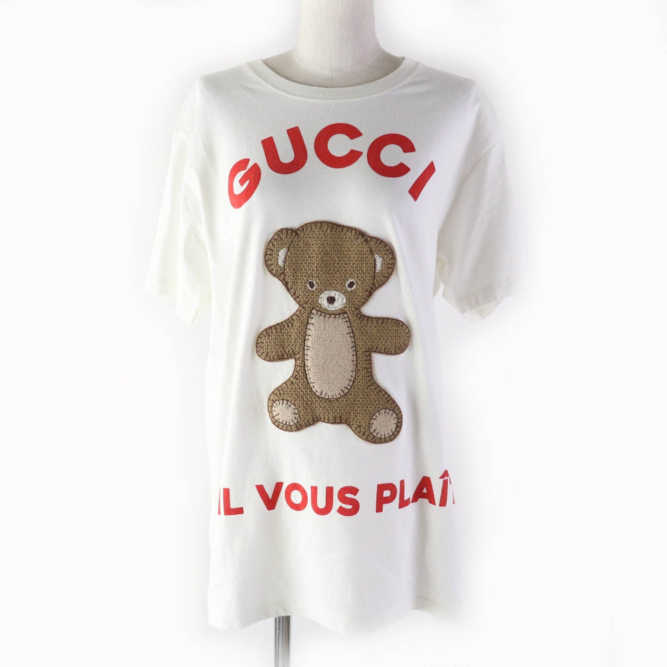 Gucci Short sleeve T-shirt 717422 XJFNE Main: 100% cotton, part: 51% acrylic, part: 49% wool white Women XS