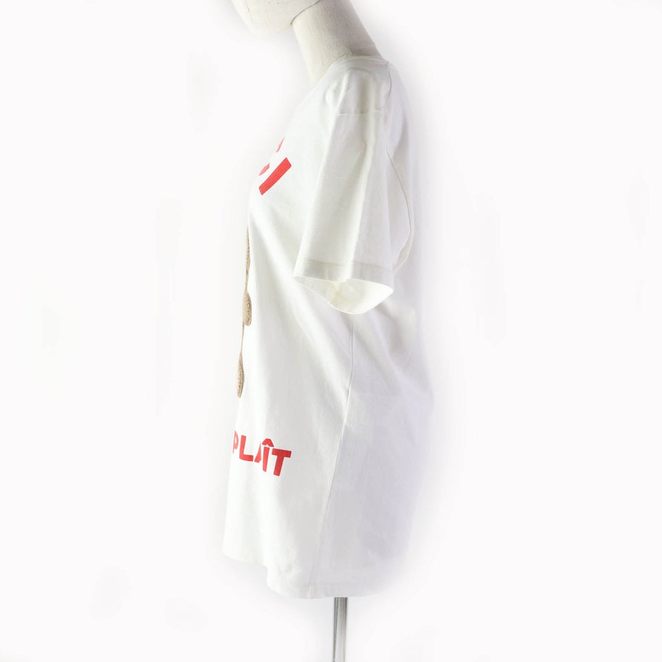 Gucci Short sleeve T-shirt 717422 XJFNE Main: 100% cotton, part: 51% acrylic, part: 49% wool white Women XS